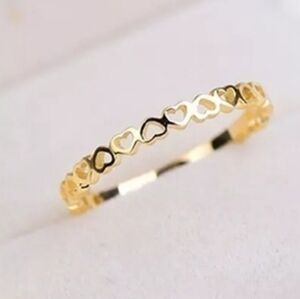 Gold Hollow Heart Band Ring 3/$30